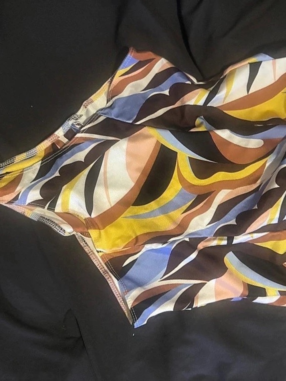 L'Agence Lisa Plunge One-Piece Swimsuit Abstract Print